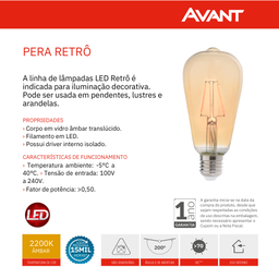 Kit Luminária Lustre Pendente de Madeira Dante E27 15x17cm com Lâmpada Retrô Cor:marfim - 7