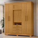 Ver imagem 1 de Guarda-Roupa Casal com 6 Portas 3 Gavetas e Chave 179cm Multimóveis CR35673 Madeirado