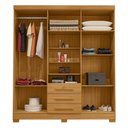 Ver imagem 4 de Guarda-Roupa Casal com 6 Portas 3 Gavetas e Chave 179cm Multimóveis CR35673 Madeirado