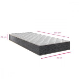 Colchão de Solteiro Tokio Molas Ensacadas 88x188x20 Cinza com Branco Portobel Cinza com Branco - 2