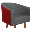 Ver imagem 5 de Kit 02 Poltronas Luiza Pés Palito Factor Vermelho e Linho - Doce Sonho Móveis KIT 2 POLTRONA POLTRON