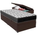 Ver imagem 1 de Cama Box Baú Solteiro Linhão Marrom + Colchão Solteiro de Espuma - Ortobom ISO 100