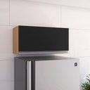Ver imagem 1 de Aéreo Geladeira Andreia Armário Suspenso P/ Cozinha 60 Cm Ajl Móveis - Amêndoa/preto