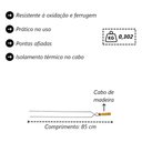 Ver imagem 3 de Espeto Duplo para Carne de Churrasco 85 cm