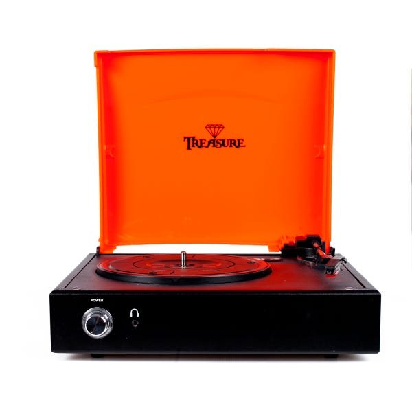 Vitrola Toca Discos Treasure Orange And Black Echo Vintage - 1