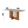 Sala de Jantar 180x90cm Tampo Mdf/vidro 6 Cadeira Cimol Louise Cimol Cinamomo/off/mad/nude - 4