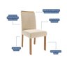 Sala de Jantar 180x90cm Tampo Mdf/vidro 6 Cadeira Cimol Louise Cimol Cinamomo/off/mad/nude - 5