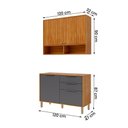 Ver imagem 4 de Armario Aereo com Balcão Divina 120cm com 4 Portas 2 Gavetas Cinamomo/titanium