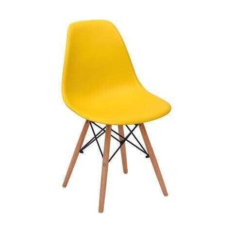 Cadeira Charles Eames Eiffel Dkr Wood - Design Amarelo