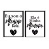 Kit 2 Quadros com Moldura Eu sou, Ela é Preto - 2