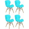 Kit 04 Cadeiras Charles Eames Eiffel Slim Wood Estofada - Tiffany - 1