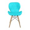 Kit 04 Cadeiras Charles Eames Eiffel Slim Wood Estofada - Tiffany - 3