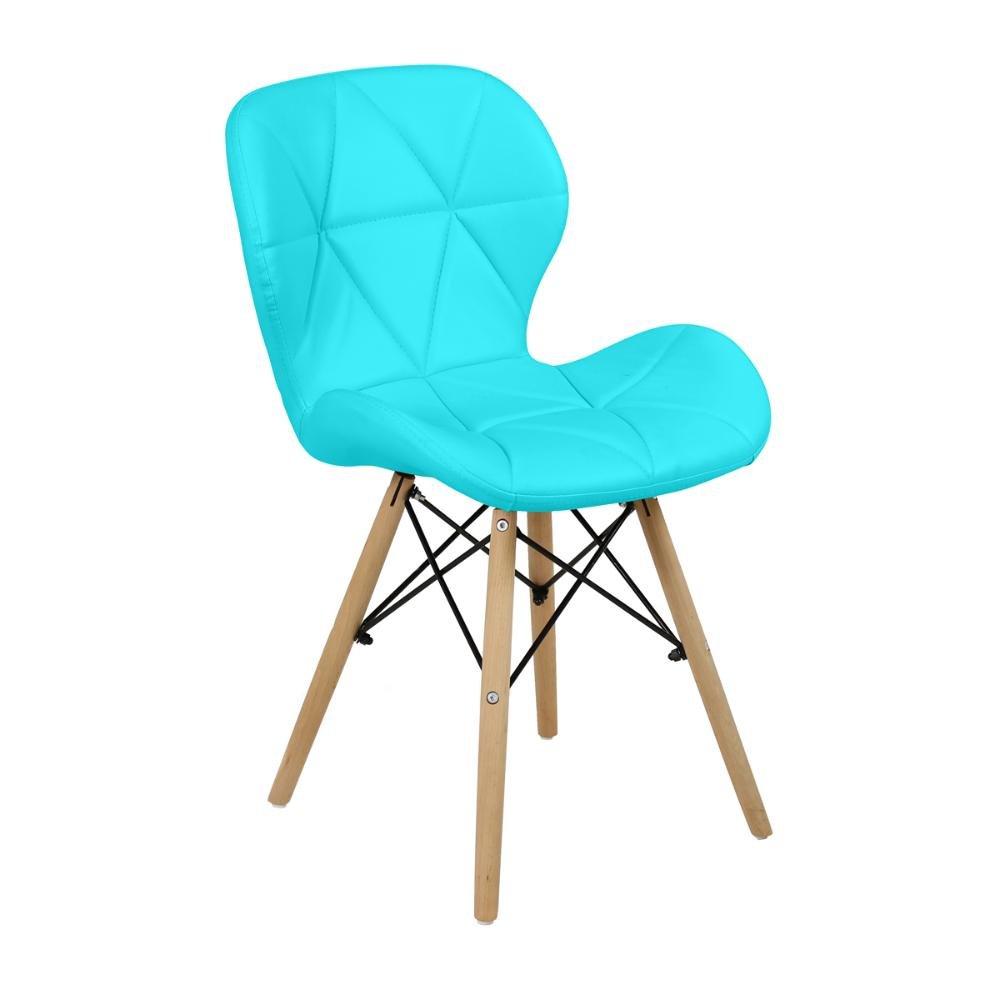 Kit 04 Cadeiras Charles Eames Eiffel Slim Wood Estofada - Tiffany - 2