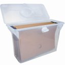 Ver imagem 3 de Kit 2 Maletas Plásticas Empilháveis Transparente Dello Pastas Suspensas Escritório Closet