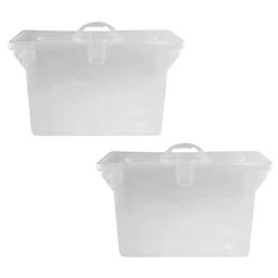 Kit 2 Maletas Plásticas Empilháveis Transparente Dello Pastas Suspensas Escritório Closet - 1