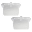 Ver imagem 1 de Kit 2 Maletas Plásticas Empilháveis Transparente Dello Pastas Suspensas Escritório Closet