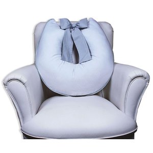 Almofada Amamentação com Laço - Branca com Cinza