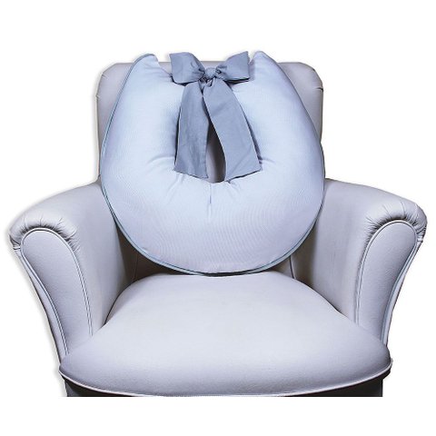 Almofada Amamentação com Laço - Branca com Cinza