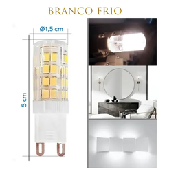 Kit 10 Lâmpada Led G9 Halopin 5w 33 Led Branco Frio Banheiro Arandela Bivolt - 3
