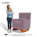 Ver imagem 7 de Poltrona de Amamentação e Descanso Zoe com Base Balanço Veludo Rosê - Desk Design