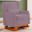 Ver imagem 5 de Poltrona de Amamentação e Descanso Zoe com Base Balanço Veludo Rosê - Desk Design