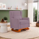 Ver imagem 2 de Poltrona de Amamentação e Descanso Zoe com Base Balanço Veludo Rosê - Desk Design
