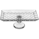 Ver imagem 1 de Prato Bolo Boleira Retangular Home&co com Pé Eco Crystal 12x32x17cm Transparente
