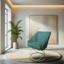 Ver imagem 2 de Kit 2 Poltronas Luxo Alana Suede Azul Turquesa Base de Ferro Dourado - Pallazio