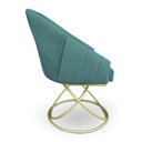 Ver imagem 5 de Kit 2 Poltronas Luxo Alana Suede Azul Turquesa Base de Ferro Dourado - Pallazio