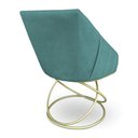 Ver imagem 6 de Kit 2 Poltronas Luxo Alana Suede Azul Turquesa Base de Ferro Dourado - Pallazio