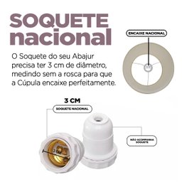 Cúpula Abajur Luminária de Tecido Algodão Soquete Nacional Ref 28 Bege - 4