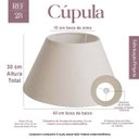 Ver imagem 2 de Cúpula de Abajur 30x15x40cm Tecido Algodão Soquete Nacional Ref 28