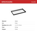 Ver mais imagens de Bandeja Decorativa de Metal Preto 2x14x27cm Servir Mesa Organizar Café Aparador