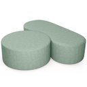 Ver imagem 2 de Kit Puff Redondo Lola e Puff Recamier Orgânico Orbit W01 Linho Verde Menta - Lyam Decor