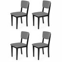 Ver imagem 1 de Kit 4 Cadeiras de Jantar Madeira Maciça Estofadas Ella Preto e Cinza Escuro - Straub Web