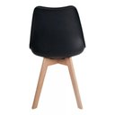 Ver imagem 5 de Kit 2 Cadeiras de Jantar Saarinen Leda Tulipa Base Wood Madeira Maciça com Estofado em Couro Preto