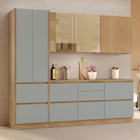 Cozinha Rainha 5 Peças 8 Portas com Rodapé 100% MDF