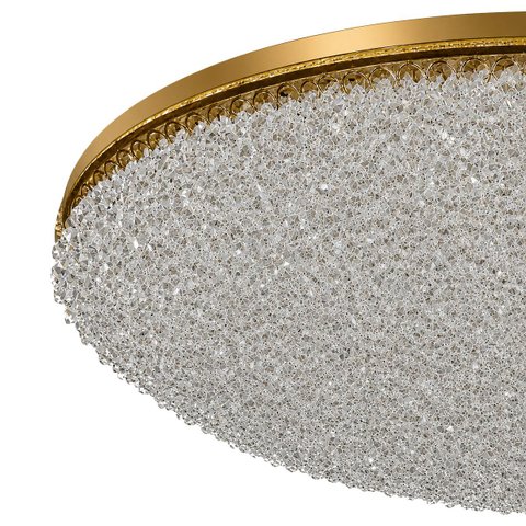 Plafon LED Cristal Dourado 48cm 37W 3000k Sobrepor Sindora DCX04605 ST3315