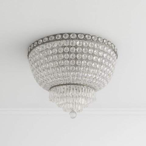 Lustre de Cristal Redondo 60x60cm Transparente Luxo Florenza