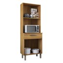 Ver imagem 1 de Armário de Cozinha Paneleiro 61cm com 4 Portas e 1 Gaveta na Cor Freijo com Off-White