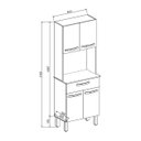 Ver imagem 2 de Armário de Cozinha Paneleiro 61cm com 4 Portas e 1 Gaveta na Cor Freijo com Off-White