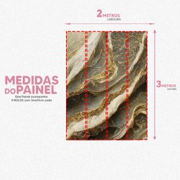 Papel de Parede Painel 3D Mármore Cinza com Dourado Auto 2M Colante Lavável Revestimento Brilhoso - 4