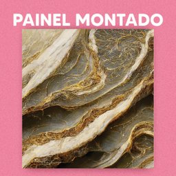 Papel de Parede Painel 3D Mármore Cinza com Dourado Auto 2M Colante Lavável Revestimento Brilhoso - 2