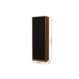 Conjunto 3 Armários Organizador Office Escritório Preto com Nature - Rede Móveis - 9