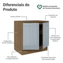Ver imagem 3 de Balcão de Cozinha 80 cm 2 Portas Rustic/Cinza Lux Madesa