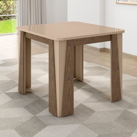 Mesa para Sala de Jantar 4 Lugares Opera Marrom/Fendi/Carvalho