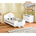 Ver imagem 1 de Cama de Criança Infantil com Colchão Juvenil Alegra - Branca e Mel