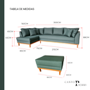 Ver imagem 6 de Sofá Canto Pierri | Base Madeira & Tec. Impermeável | Bipartido | 4 Lugares | 300cm | Floresta 311