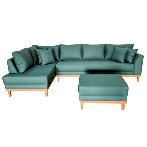 Sofá Canto Pierri | Base Madeira & Tec. Impermeável | Bipartido | 4 Lugares | 300cm | Floresta 311