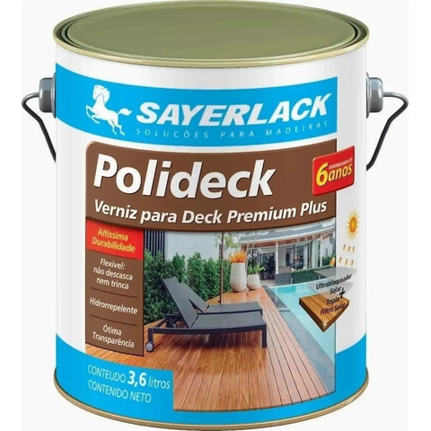 Verniz Sayerlack Polideck Semibrilho 3,6l Ipe Deck Madeira Exterior